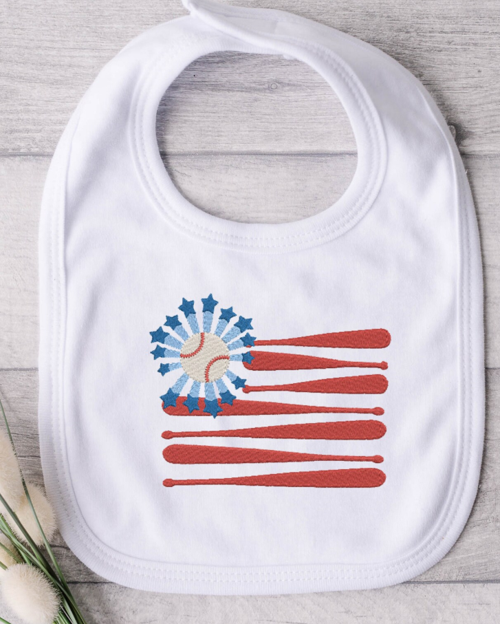 Baseball Embroidery Design Patriotic Embroidery for Summer Machine Embroidery