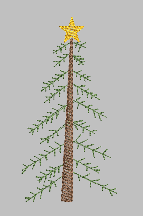 Christmas Tree Vintage Embroidery Design