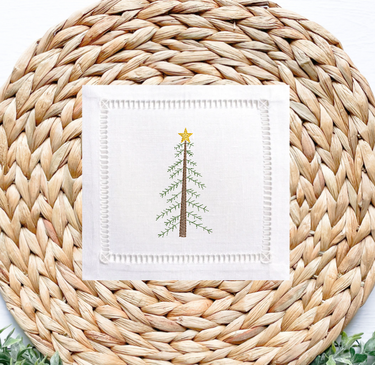 Christmas Tree Vintage Embroidery Design