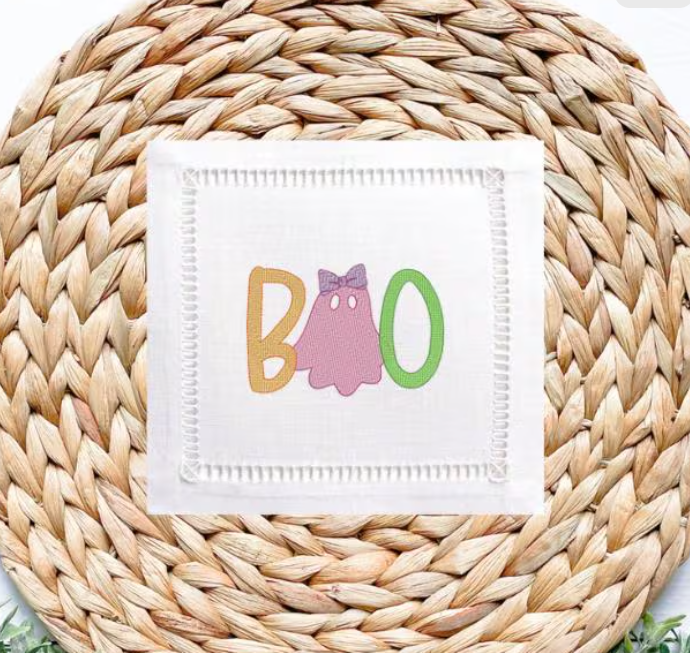 Boo Embroidery Design for Halloween