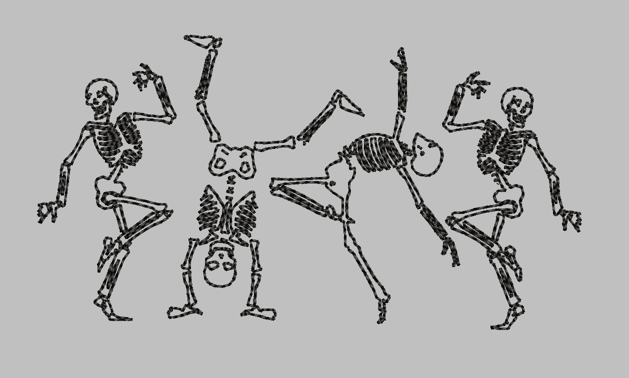 Skeleton Dancing Embroidery