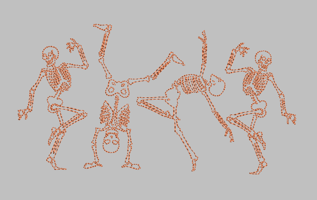Skeleton Dancing Embroidery