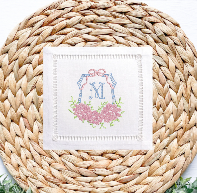 Monogram Crest Embroidery Design with FONT