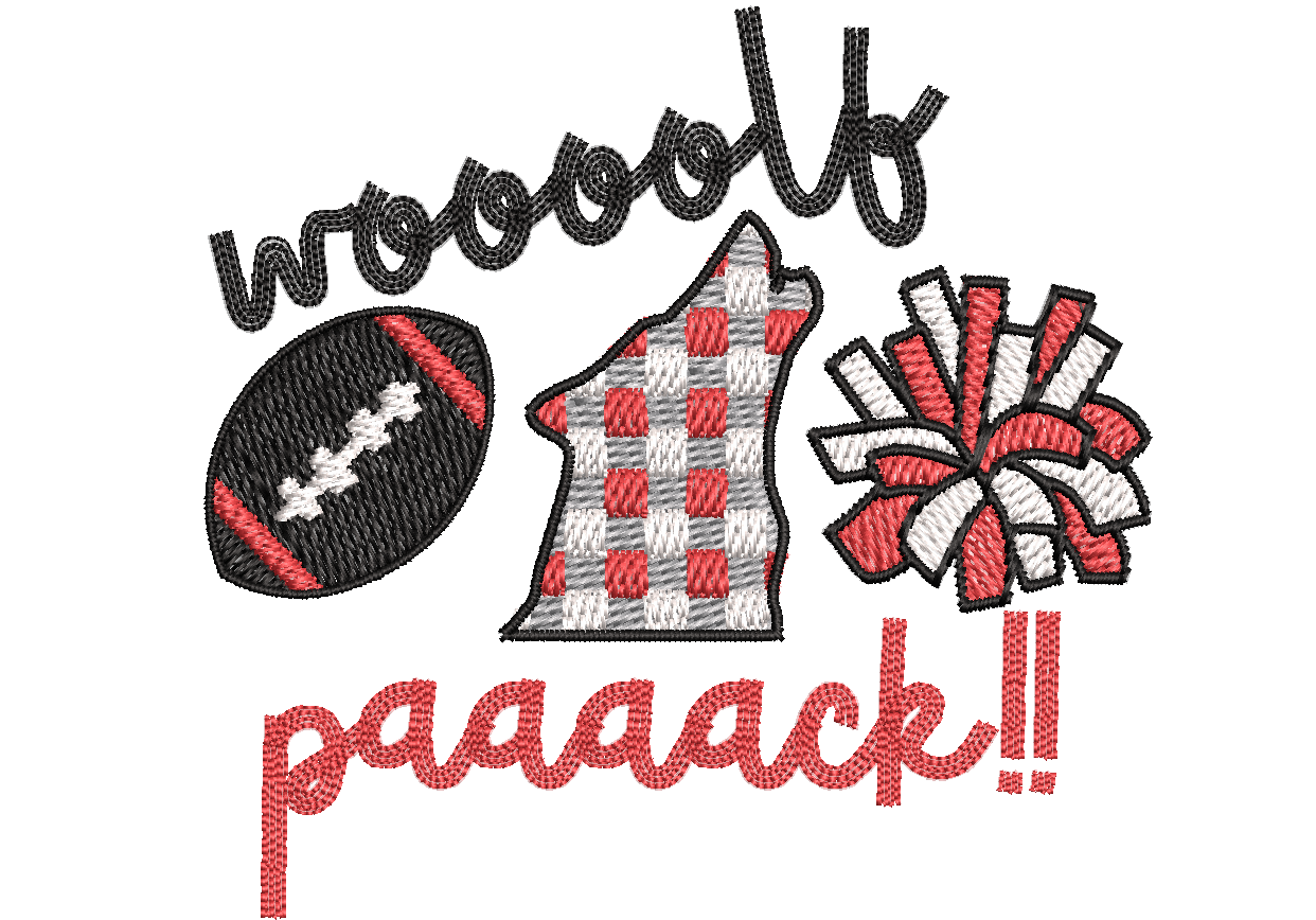 NC State Football Embroidery Design for Kids