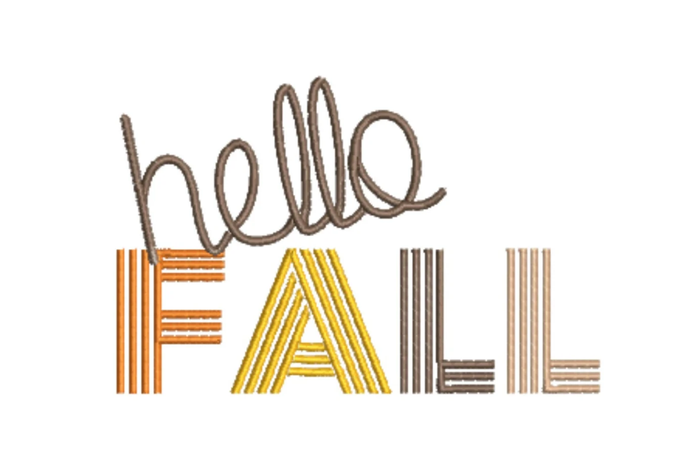 Hello Fall Embroidery Design