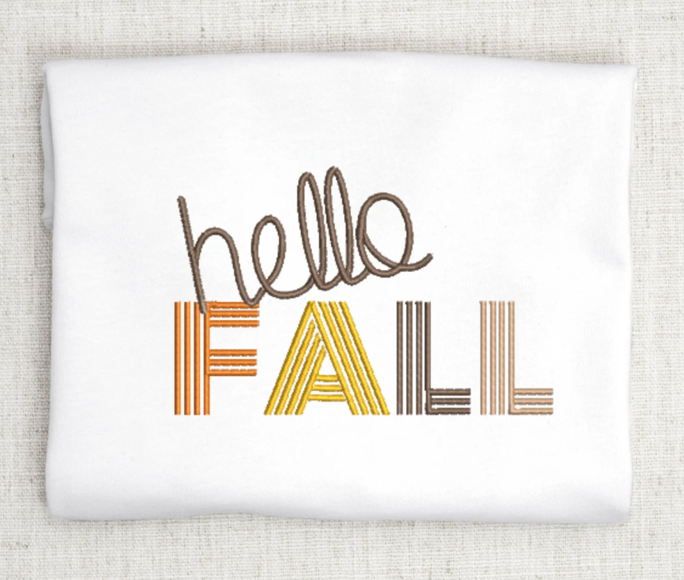 Hello Fall Embroidery Design