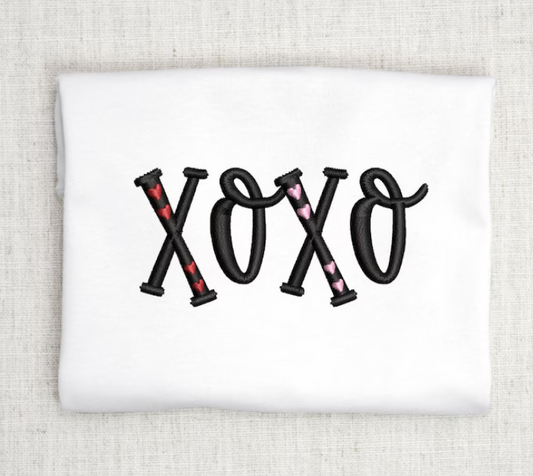 XOXO Embroidery Design, Valentine Embroidery Design