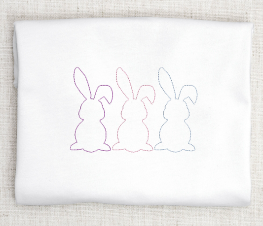 Easter Bunny Sketch Embroidery Design, Bean Stitch, Running Stitch Simple Embroidery Design