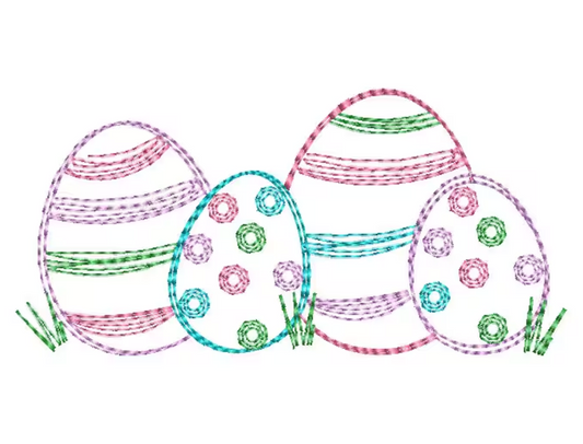 Easter Egg Sketch Embroidery Design