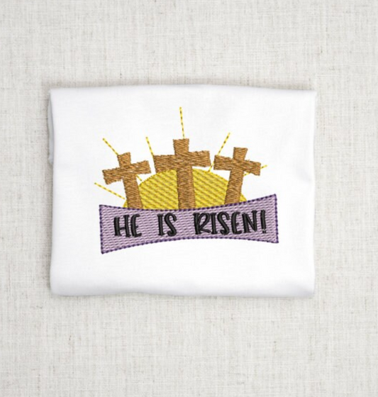 He Is Risen Easter Embroidery Design, Spring embroidery Design, Cross Embroidery