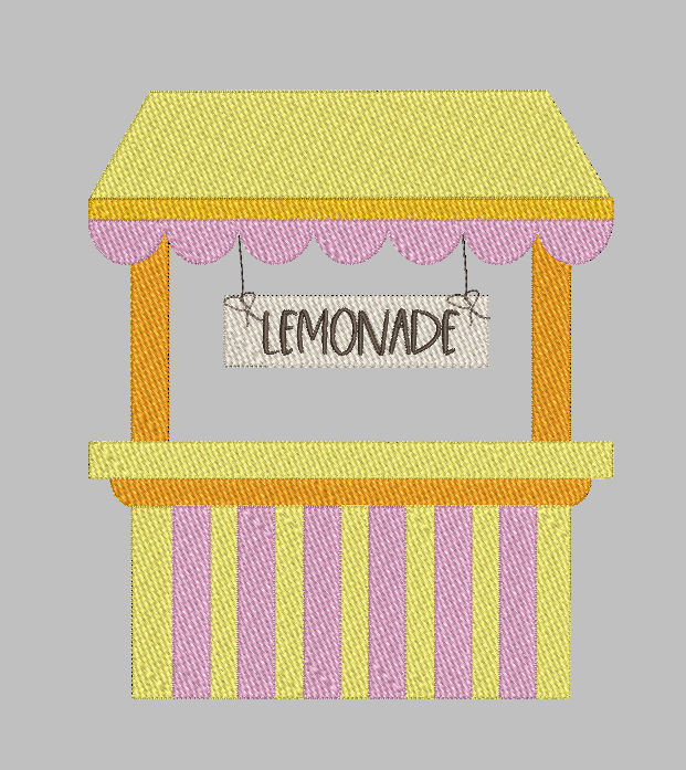 Lemonade Embroidery Design, Lemonade Stand Digital Design Download