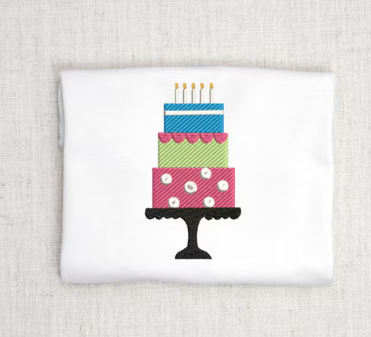 Birthday Cake Embroidery Design