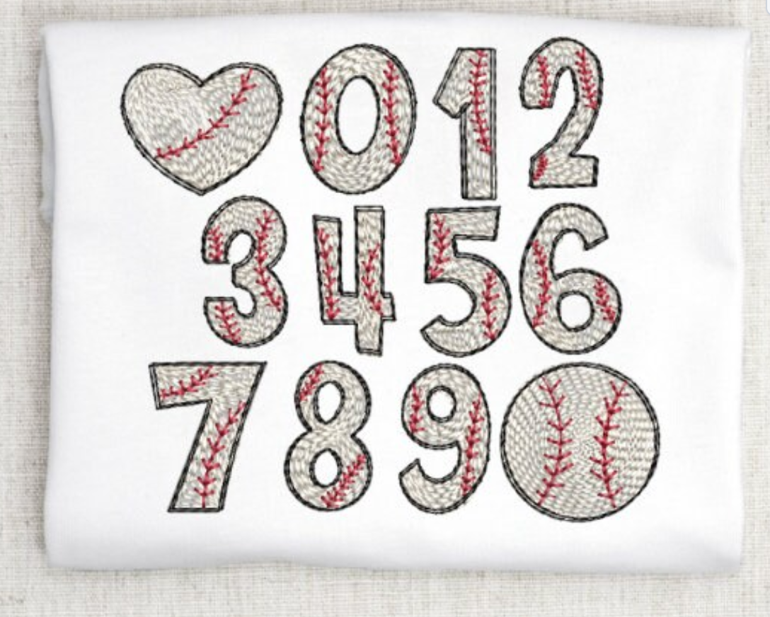 Baseball Embroidery Font