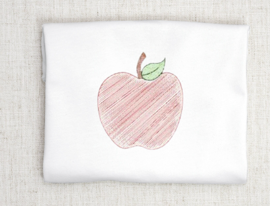 Apple Sketch Embroidery Design, Apple Embroidery for Machine Embroidery, Back to School Embroidery Design