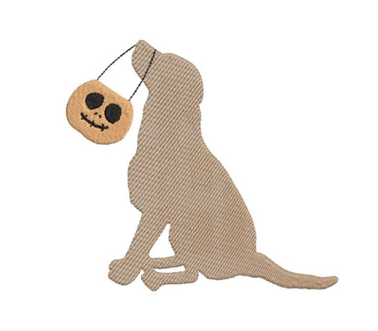 Halloween Embroidery Design, Trick or Treat Dog Machine Embroidery Design