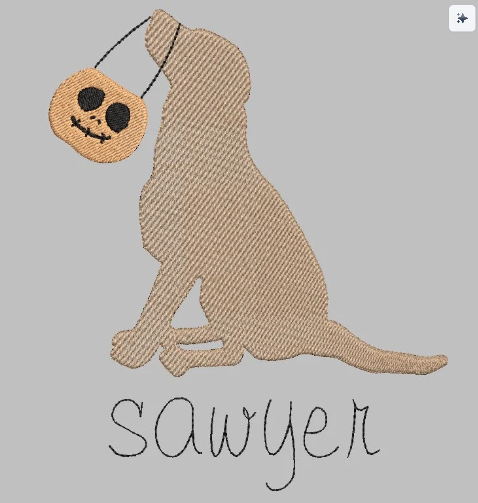 Halloween Embroidery Design, Trick or Treat Dog Machine Embroidery Design