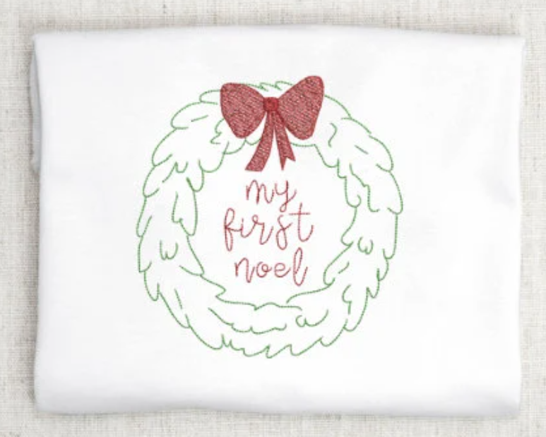 My First Noel Christmas Embroidery Design for Machine Embroidery, Quick Stitch