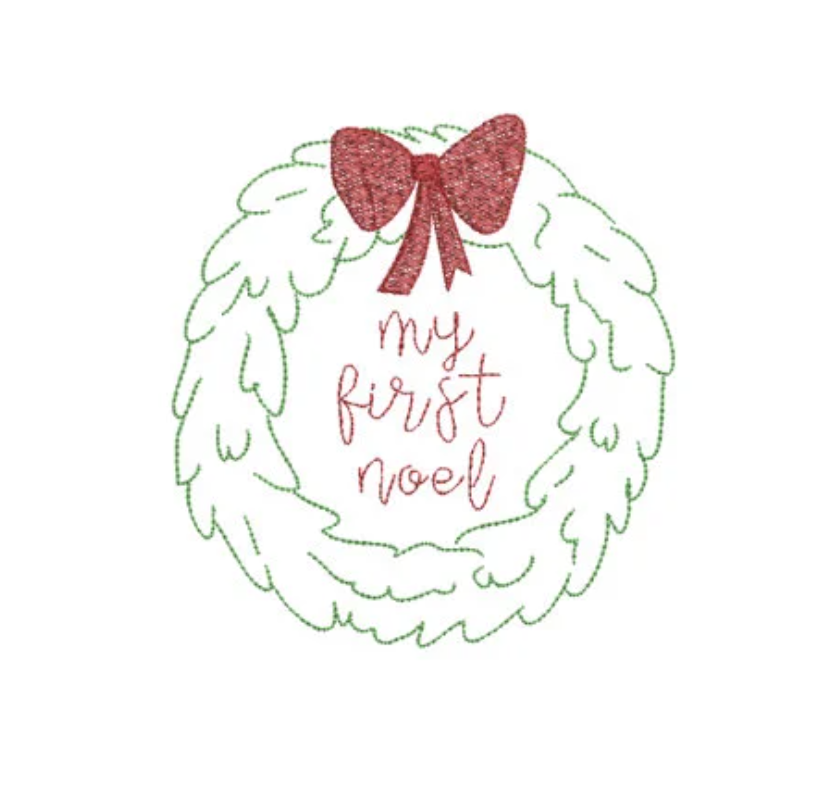 My First Noel Christmas Embroidery Design for Machine Embroidery, Quick Stitch