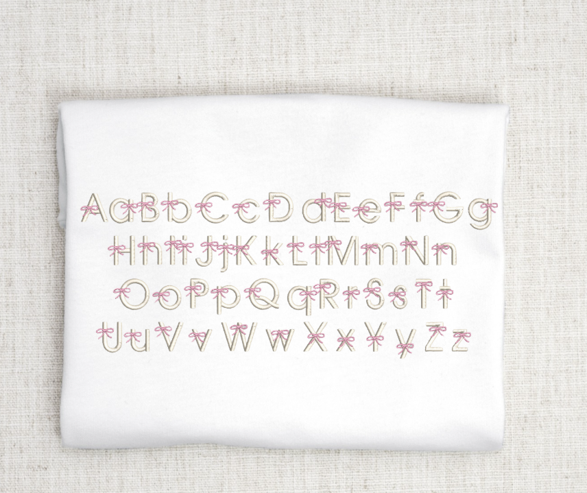 Ribbons and Bows Machine Embroidery Font