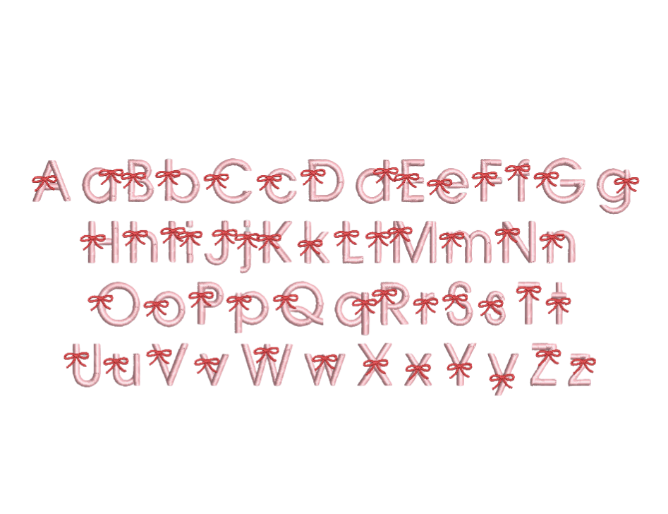 Ribbons and Bows Machine Embroidery Font