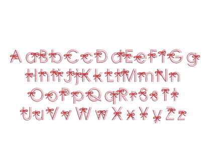 Ribbons and Bows Machine Embroidery Font