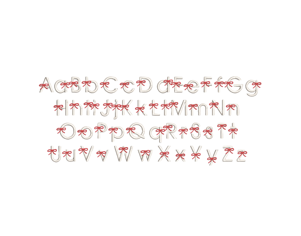 Ribbons and Bows Machine Embroidery Font