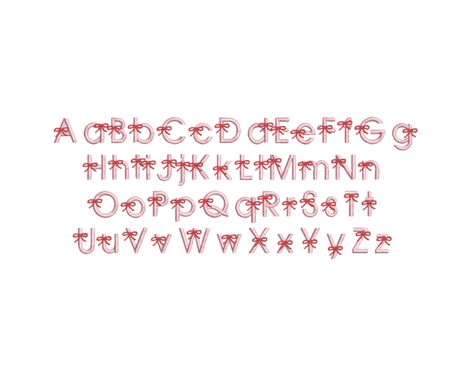 Ribbons and Bows Machine Embroidery Font