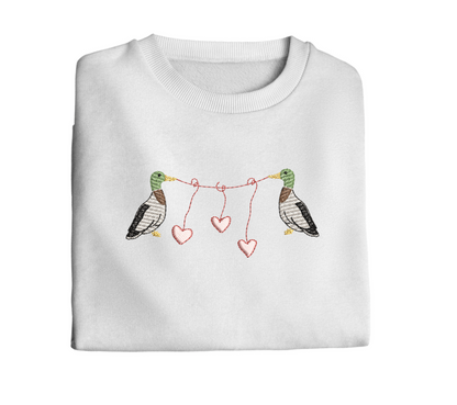 Valentine Mallard Duck Embroidery