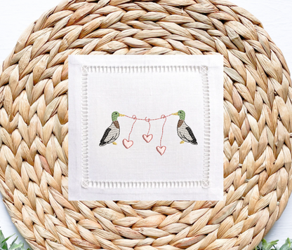 Valentine Mallard Duck Embroidery