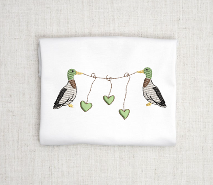 Valentine Mallard Duck Embroidery