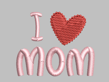 I heart mom, I heart dad embroidery design bundle for machine embroidery