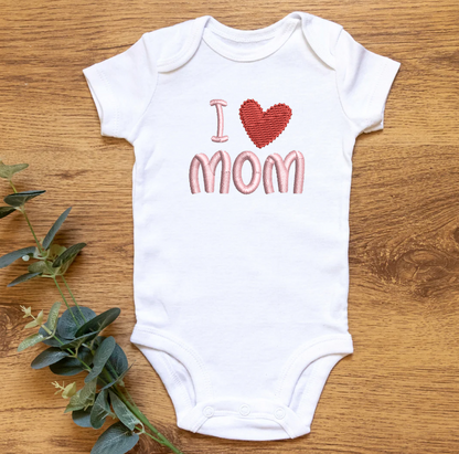 I heart mom, I heart dad embroidery design bundle for machine embroidery