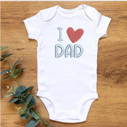 I heart mom, I heart dad embroidery design bundle for machine embroidery