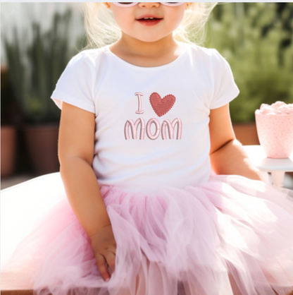 I heart mom, I heart dad embroidery design bundle for machine embroidery
