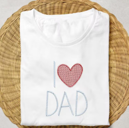 I Heart Dad Embroidery Design for Father's Day