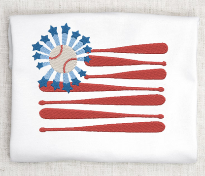 Baseball Embroidery Design Patriotic