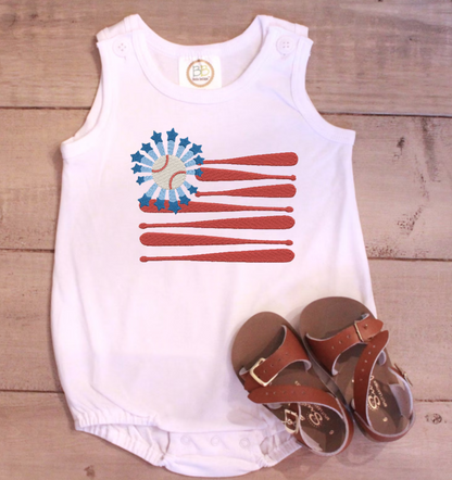 Baseball Embroidery Design Patriotic