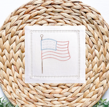 American Flag Bow Embroidery Design