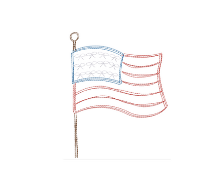 American Flag Bow Embroidery Design