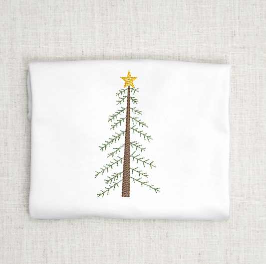 Christmas Tree Vintage Embroidery Design