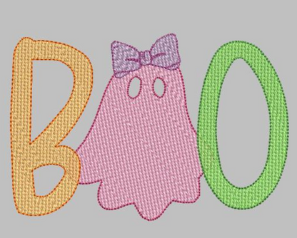 Boo Embroidery Design for Halloween