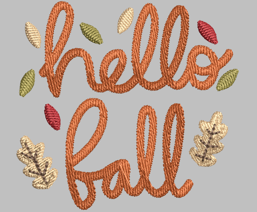 Hello Fall Embroidery Design