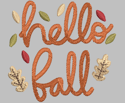 Hello Fall Embroidery Design