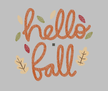 Hello Fall Embroidery Design