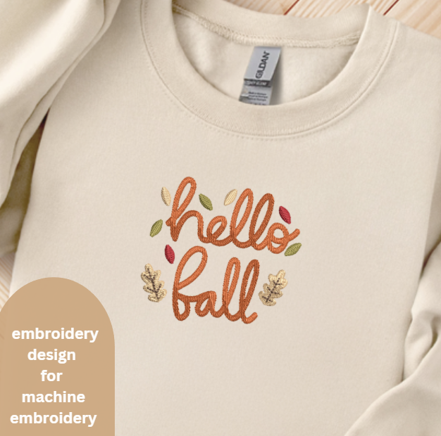 Hello Fall Embroidery Design