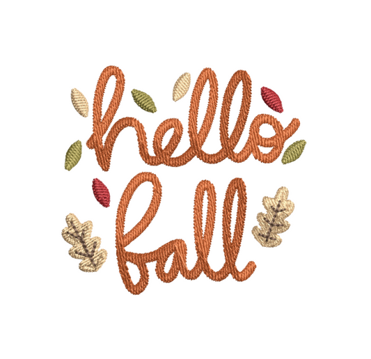 Hello Fall Embroidery Design