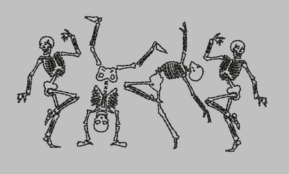 Skeleton Dancing Embroidery