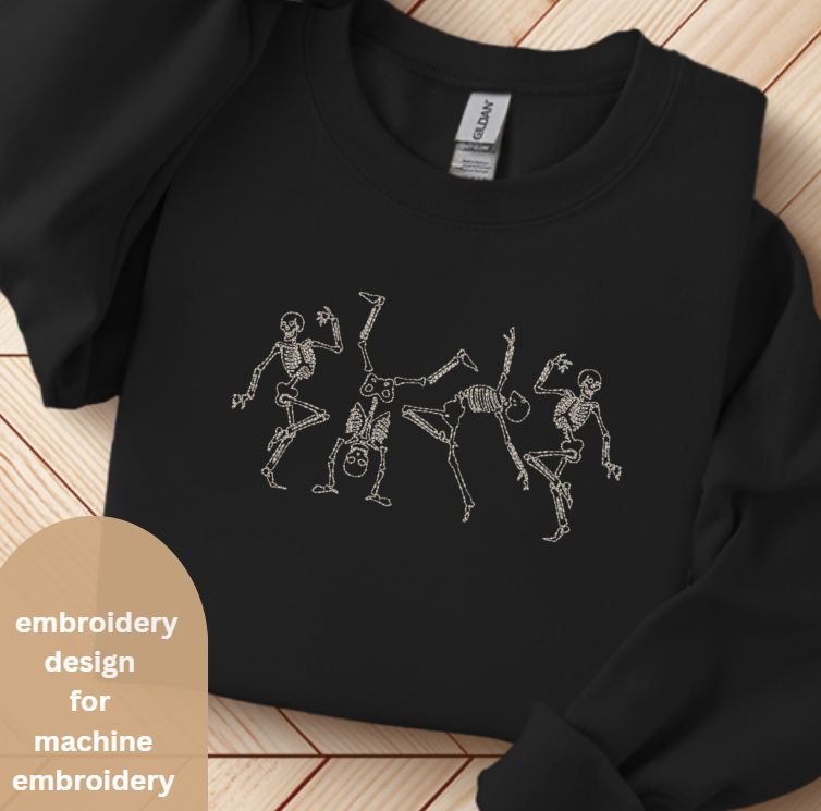 Skeleton Dancing Embroidery