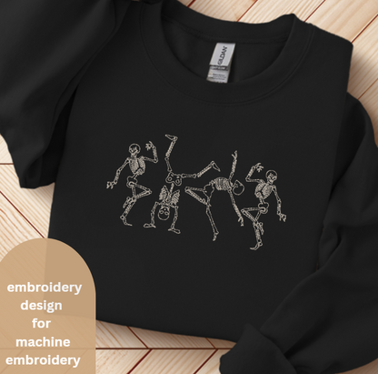 Skeleton Dancing Embroidery