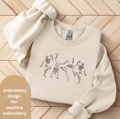 Skeleton Dancing Embroidery